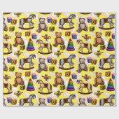 Papier Cadeau Jouets pour bébé vintage (Plat)