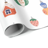 Papier Cadeau Jouets rétro Arbre de Noël (Coin rond)