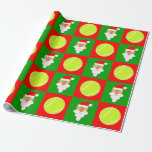 Papier Cadeau Joueur chrétien de tennis Balls & Santa Tennis<br><div class="desc">The world's cutest Christmas wrapping paper for tennis players,  coaches and fans,  featuring a beautiful red and green checkered pattern with tennis balls on the green squares and a cute Santa Claus graphic on the red squares. Adds a special touch to Christmas toxits for tennis lovers !</div>
