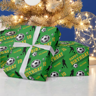 Papier Cadeau Joueur de ballon de football moderne Anniversaire