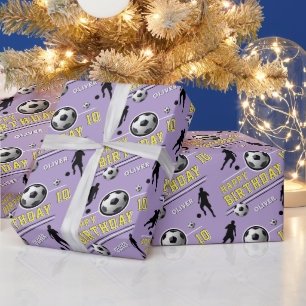 Papier Cadeau Joueur de ballon de football moderne pour annivers