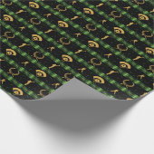 Papier Cadeau Joueur de baseball de Noël - Green Check (Coin)