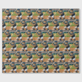 Papier Cadeau Joueur de baseball Tigre #27 à la batte (Plat)