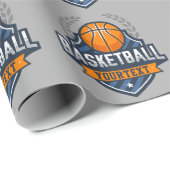 Papier Cadeau Joueur de basket AJOUTER LE NOM Varsity School Tea (Coin rond)