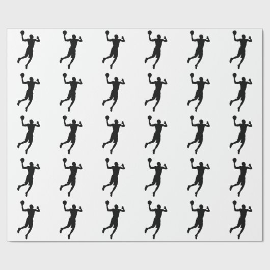 Papier Cadeau Joueur de basket-ball Pop Art Silhouette (Plat)