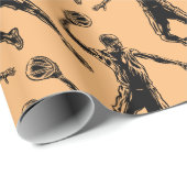 Papier Cadeau Joueur de basket-ball Slam Dunk Dark Design (Coin rond)