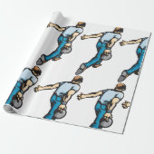 Papier Cadeau Joueur de bowling rétro lancer la balle (Déroulé)