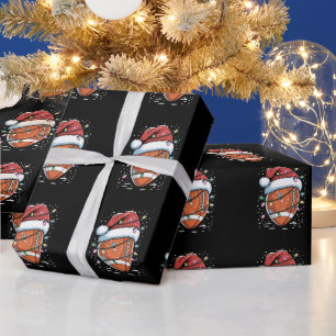 Papier Cadeau Joueur de football américain de Noël Sports Santa
