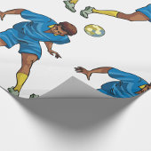 Papier Cadeau Joueur De Football En Bleu