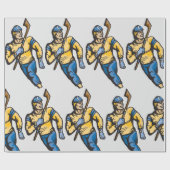 Papier Cadeau Joueur de hockey musclé (Plat)