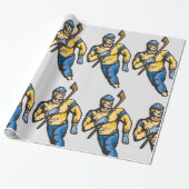 Papier Cadeau Joueur de hockey musclé (Déroulé)