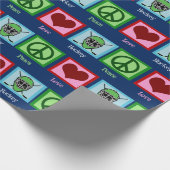 Papier Cadeau Joueur de hockey Peace Love Anniversaire (Coin)