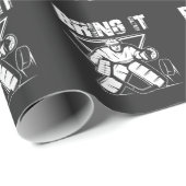 Papier Cadeau Joueur de hockey sur glace (Coin rond)