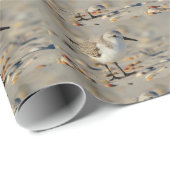 Papier Cadeau Joueur de pipeau et coquillages de sable (Coin rond)