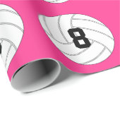 Papier Cadeau Joueur de volleyball Jersey Numéro et équipe Coule (Coin rond)