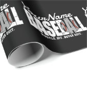 Papier Cadeau Joueur d'équipe de baseball rétro AJOUTER NOM Pins (Coin rond)