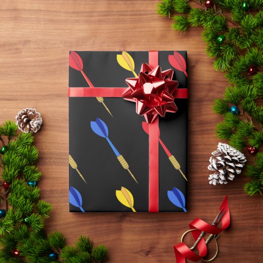 Papier Cadeau Joueur des fléchettes d'anniversaire avec motif (Cadeau de vacances)
