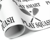 Papier Cadeau Joueur sportif Squash Anniversaire (Coin rond)