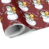 Papier Cadeau Joueur Trombone cool (Coin rond)