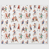 Papier Cadeau Joueurs de basket-ball (Plat)