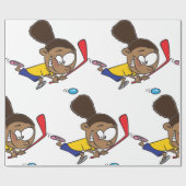 Papier Cadeau Joueuse de hockey féminin (Plat)