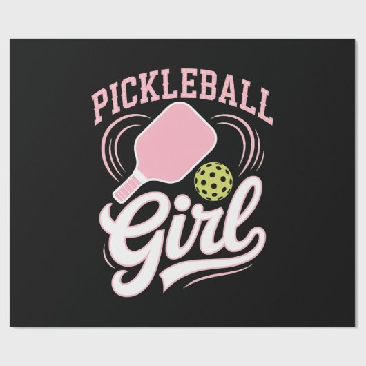 Papier Cadeau Joueuse de pickleball fille (Plat)