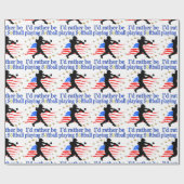 PAPIER CADEAU JOUEUSE DE SOFTBALL USA AIME LE DESIGN DE SOFTBALL (Plat)