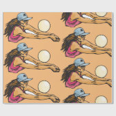 Papier Cadeau Joueuse de volley-ball féminine (Plat)