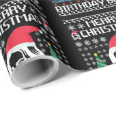 Papier Cadeau Jour d'anniversaire de Jésus laide de Noël (Coin rond)