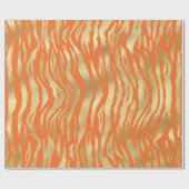 Papier Cadeau Jour d'anniversaire du tigre orange moderne (Plat)