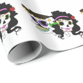 Papier Cadeau Jour de fête de l'art mort (Coin rond)