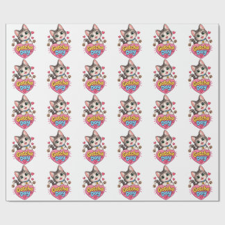 Papier Cadeau Jour de Gotcha Adorable Chat