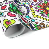 Papier Cadeau Jour De La Morte Candy Crâne Enveloppement Papier (Coin rond)