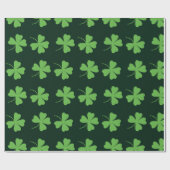 Papier Cadeau Jour de la Saint Patrick du Motif de trèfle vert (Plat)