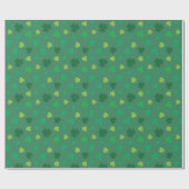 Papier Cadeau Jour de la Saint Patrick Motif Shamrock vert (Plat)