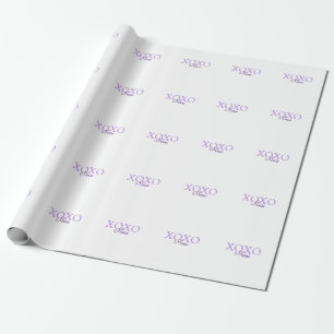 Papier Cadeau Jour de la Saint Valentin Xoxo ajouter nom pastel
