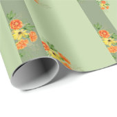 Papier Cadeau Jour de l'Action de grâce. Elégante aquarelle. Pap (Coin rond)