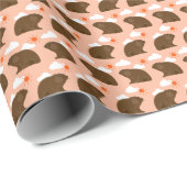 Papier Cadeau Jour de marmotte rose Festive (Coin rond)