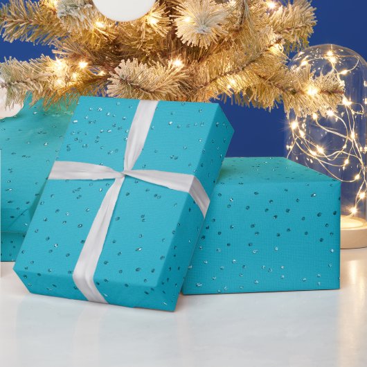 Papier Cadeau Jour de Noël à l'apparence turquoise (Vacances)