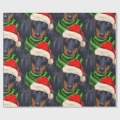 Papier Cadeau Jour de Noël à motif Dachshund Lover (Plat)