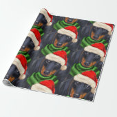 Papier Cadeau Jour de Noël à motif Dachshund Lover (Déroulé)