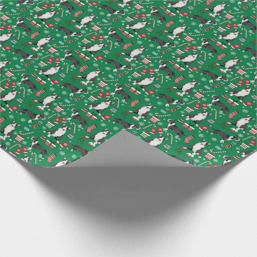 Papier Cadeau Jour de Noël du chien de Bull Terrier (Coin)