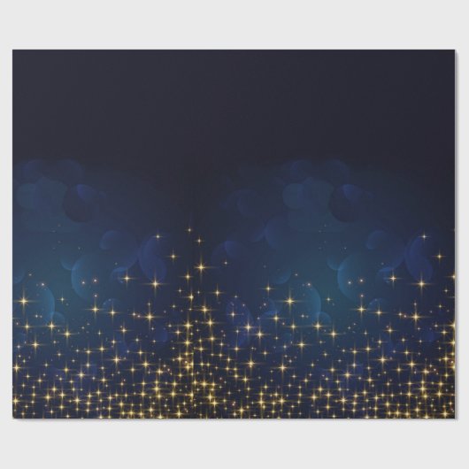 Papier Cadeau Jour de Noël Gold Midnight Blue (Plat)