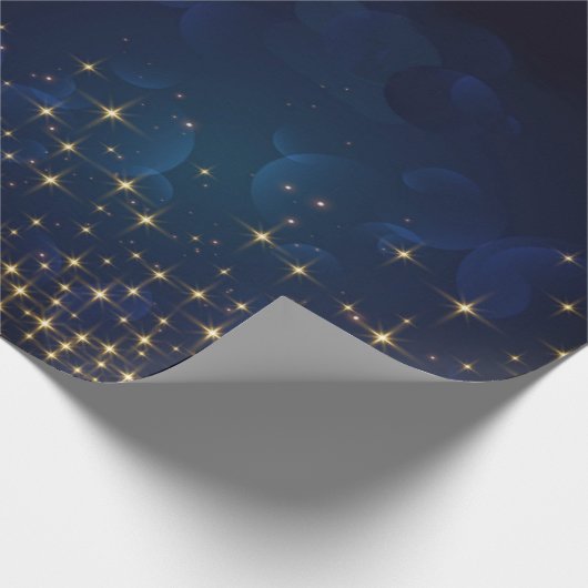 Papier Cadeau Jour de Noël Gold Midnight Blue (Coin)