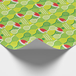 Papier Cadeau 🎄 Jour de Noël 🎾 motif de tennis Enveloppem