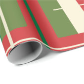 Papier Cadeau Jour de Noël réparé moderne du milieu du siècle (Coin rond)