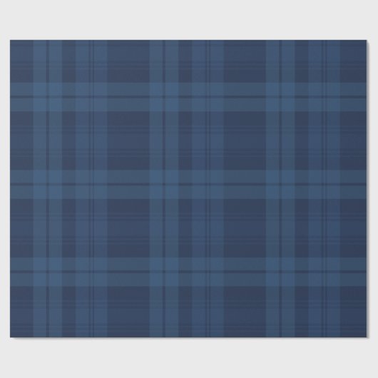 Papier Cadeau Jour de vacances classique plaid marine bleu Noël (Plat)