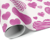 Papier Cadeau Jour de Valentine (Coin rond)