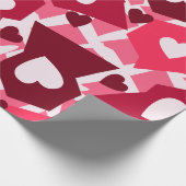 Papier Cadeau Jour de Valentines rose et rouge de coeurs (Coin)