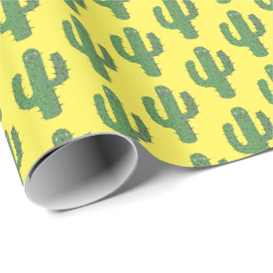 Papier Cadeau Jour des morts heureux Cactus Patterned